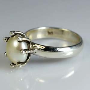 925 Sterling Silver Handmade Boho <b>Ring</b> Freshwater Pearl June Birthstone Jewelry Perfect Gift for Her Birthday or Anniversary - Product Image 6