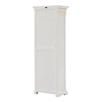 Armoire en verre moderne de luxe de Provence en bois d'acajou massif avec finition peinte en blanc pour meubles de salle à manger à la maison
