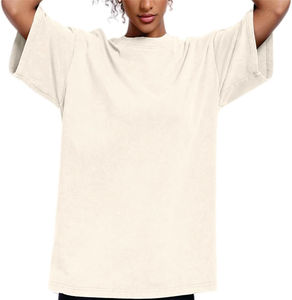 Camiseta de gran tamaño Unisex de algodón 100% para hombres y mujeres, Camiseta de punto con estampado de lavado ácido holgado, estilo informal, transpirable de secado rápido - Product Image 1