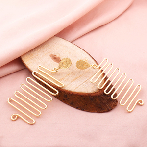 Pendientes de Diseño Espiral con Acabado Martillado, Pendientes Largos Colgantes de Latón Chapado en Oro para Mujer - Product Image 5