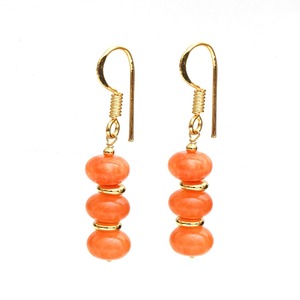 Carnelian ห้อยต่างหูทำด้วยมือออกแบบชุบทองด้วยลูกปัด spacer เครื่องประดับอัญมณีสีส้มสง่างามสำหรับผู้หญิง - Product Image 4