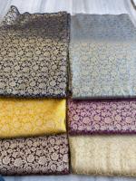 Tissu Brocart Banarasi 100% Soie Pure de Haute Qualité, Textile Jacquard Tricoté Luxueux pour Vêtements de Mariage pour Garçons et Tapisserie