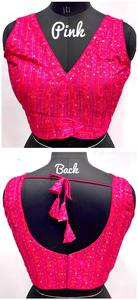 Blusa moderna con cuello en V para bodas Diseño tejido a la moda Lentejuelas multicolores coloridas Decoración bordada Patrón cosido - Product Image 5