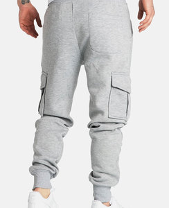 Pantalons de survêtement à jambe droite en éponge pour hommes pantalons de survêtement pour hommes pantalons de survêtement lavés avec logo personnalisé - Product Image 5