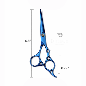 Ciseaux de coiffure professionnels en acier inoxydable bleu métallisé, ciseaux de barbier ergonomiques, outil de coiffure de salon, lames aiguisées - Product Image 5