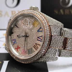 Relojes mecánicos chapados en oro rosa VVS Clarity Moissanite Diamond Reloj automático Iced Out Hip Hop Style para hombres y mujeres - Product Image 3