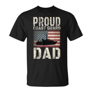 Camiseta con bandera estadounidense del Guardacostas, para papá orgulloso de la Guardia Costera de EE. UU. - Product Image 1