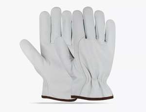 Guantes de cuero de piel de cabra Conductores de seguridad laboral Durable Color blanco Guantes de trabajo de cuero de alta calidad para hombres - Product Image 1