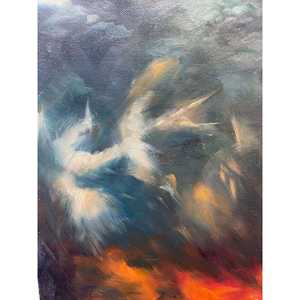 Dipinto a Mano 36x24 Pollici, Arte Classica 100% a Olio con Tema Campo e Gesù sulla Croce - Product Image 3