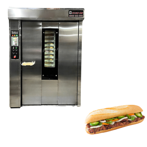 Four à pain commercial chariot four rotatif à 24 plateaux en acier inoxydable 380V 220V four à gaz nouvel état fabricant à faible quantité minimale de commande - Product Image 1