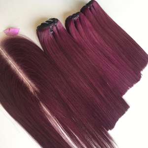 Extensions de cheveux vierges vietnamiennes de qualité supérieure, os super soyeux, couleur violette droite, vendeur en gros" - Product Image 3