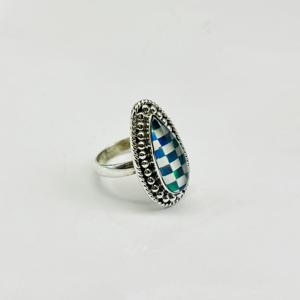 Anillo de Plata de Ley 925, anillo de plata, anillo de piedra a cuadros, anillo hecho a mano, anillo bohemio, anillo de moda, anillo de diseñador, anillo de moda - Product Image 2