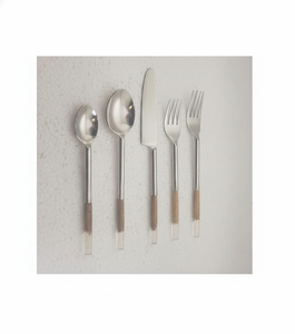 Ensemble de couverts de luxe écologiques de style occidental, acier inoxydable 18/8 plaqué or, durable, résistant à la rouille, logo personnalisé, maison, hôtel - Product Image 5