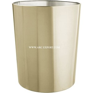 Exclusive Quality Gold Plated Modern House Clean Waste Bin Affordable Design Top Sale Metal Brass Decorative Dust Bin In India - Product Image 5