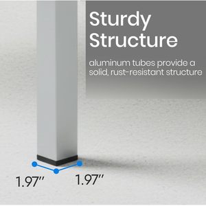 Tavolo da Pranzo da Esterno con Telaio in Alluminio e Doghe in Plastica Effetto Teak (35,4 x 35,4) per Uso Esterno - Product Image 6