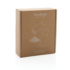 Ensemble de moulins à sel et à poivre en bambou Ukiyo personnalisables, produit de merchandising haut de gamme - Product Image 5
