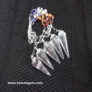 Cristal de cuarzo, Péndulo de racimo crudo, artesanías de piedra semipreciosa para radiestesia a la venta - Product Image 5