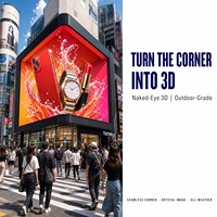 Affichage LED 3D à l'œil nu P5 pour extérieur, mur vidéo sans soudure à 90 degrés, panneau LED d'angle droit 960x960mm, IP65