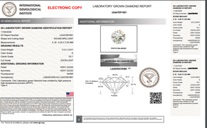 E Color ความชัดเจน VS1,ขนาด0.53Ct เพชร Labgrown ขัด,ทรงกลม HPHT-CVD เครื่องประดับเพชรเพชรหลวม - Product Image 5