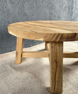 Table basse en bois massif bûche japonaise Table à thé en bois naturel Table à vent en forme spéciale Petite table de salon de ménage - Product Image 5