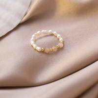 Bague élégante faite à la main en pierres naturelles, perles facettées, pierres précieuses, tourmaline, perles d'eau douce, bijoux superposés pour femmes, pour boutiques