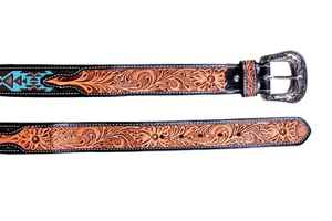 เข็มขัดหนังลูกปัดคุณภาพสูงลายดอกไม้ประดับด้วยลายดอกไม้และโค้งโบราณ ทาสีด้วยมือในราคาขายส่ง - Product Image 4