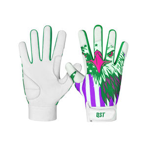 QST personnalisé gant de frappeur de Baseball en cuir souple anti-dérapant gants de frappeur professionnel hommes jeunesse Softball conception personnalisée gants - Product Image 5