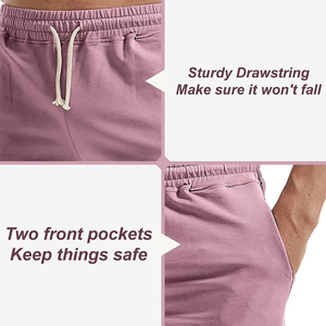 Shorts de sport pour hommes personnalisés de haute qualité, grande taille, couleur unie, 100% coton, respirant, séchage rapide, taille élastique, streetwear personnalisé - Product Image 5