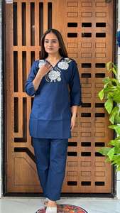 Conjunto de Ropa de Trabajo de Algodón Bordado de Moda para Mujer, Estilo Casual Muy Cómodo, Fabricante Mayorista OEM de la India - Product Image 6