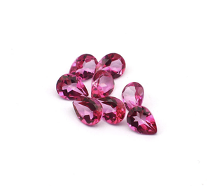 Topaze rose naturelle en forme de poire, pierre précieuse facettée en vrac, fournisseur en gros de bijoux, meilleur prix d'usine, 8x10mm - Product Image 5