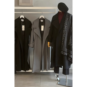 Cappotto in Cashmere elegante taglie forti-nero/grigio - Product Image 2