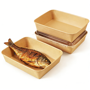 Conteneur alimentaire rectangulaire en papier kraft <span class=keywords><strong>grande</strong></span> taille pour poisson, hot pot, barbecue, viande, légumes – Idéal pour le <span class=keywords><strong>camping</strong></span> (vente en gros) - Product Image 6