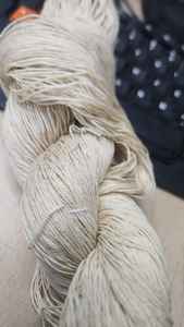 Custom Made Silk Wool Spun Yarn with 700 <b>Meters</b> in 100 Grams Available in Light White Colors Suitable for Dyeing - Product Image 4