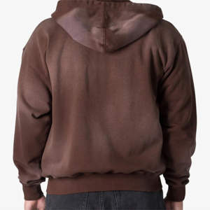 Sweat à capuche unisexe pour homme, hiver, poids lourd, 100% coton, fermeture éclair, avec logo personnalisé, teinture unie, coupe ample - Product Image 6