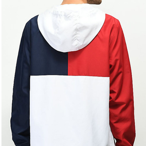 Veste coupe-vent d'hiver à col rond pour homme, vente chaude, nouveau design à blocs de couleur, fermeture éclair, décontractée, devant uni, revêtement teinté - Product Image 4