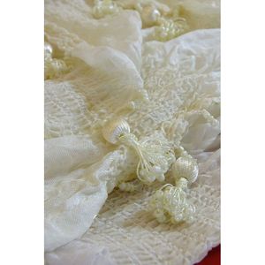 Châle en soie Odemis 100% tissé à la main, style ethnique de luxe, 75x200cm, foulard plissé Gofre, écharpe turque de luxe en soie - Product Image 3