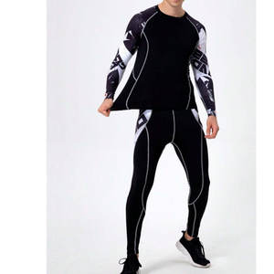 Traje y pantalones cortos de compresión para entrenamiento de gimnasio de talla grande de la mejor calidad, conjuntos de ropa deportiva con patrón sólido - Product Image 6