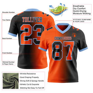 Maillot de Football américain de qualité Pro pour adulte école Club équipe jeu d'entraînement pratique ajustement léger respirant 100% Polyester - Product Image 6