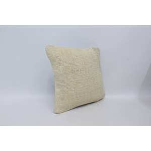 Beige Wool Kantha <b>Patchwork</b> Pillow 16x16 Inch Decorative Cushion Woven Embroidered Vintage Square Print Portable <b>Bedding</b> Floor - Product Image 3