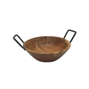 Cuenco para servir comida de forma redonda de madera mayorista acabado Natural para cocina mesa de comedor cuencos para servir comida hechos a mano a granel - Product Image 5