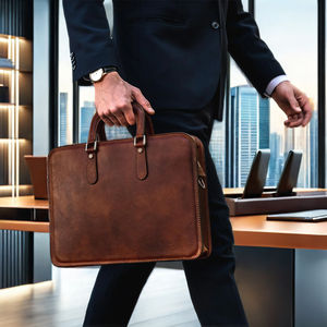 Porte-documents en cuir mallette rigide sac à dos mallette en cuir épaule ordinateur portable Notebook Bag Luxury - Product Image 2