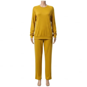 Ensemble deux pièces pour femmes, tissu tricoté à séchage rapide, respirant, confortable, vêtements de tous les jours, vêtements de mode, fournisseur de vêtements en gros, taille XL - Product Image 5