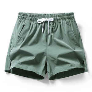 <b>Men's</b> Summer Casual <b>Shorts</b> 100% Cotton Solid Pattern Breathable <b>Elastic</b> <b>Waist</b> <b>Shorts</b> - Product Image 4
