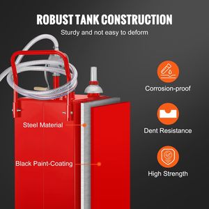 Red Fuel Caddy 30 Gallon 4 Wheels Manual Transfer Pump <b>Gasoline</b> Storage Tank For Cars Lawn Mowers Boats Industrial Use - Product Image 4