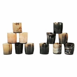 Verre à boire en corne artisanal, style verre à shot, corne antique pour événements et fêtes, meilleur prix de gros - Product Image 1