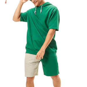 Ensemble sweat à capuche et short pour homme, coupe ajustée, manches longues, motif uni, grandes tailles, pour l'hiver, vente en ligne - Product Image 1