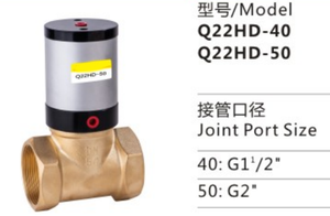 Diverses soupapes de commande pneumatiques de série de Q22HD-50 de bonne qualité avec le cylindre d'alliage d'aluminium - Product Image 4