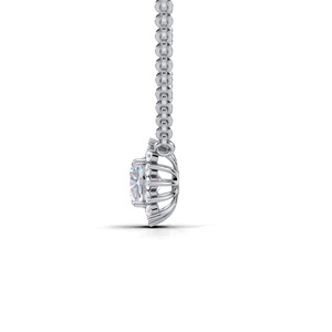 IGI Certified Lab Grown Diamond Cushion Cut Halo Pendant in Solid 925 Sterling Silver Luxury <b>Cluster</b> Design - Product Image 3