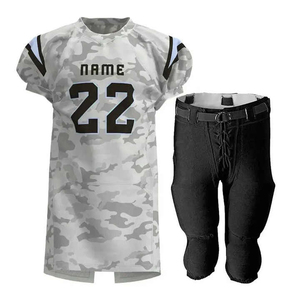 OEM nuevo diseño fútbol americano transpirable camuflaje estampado uniformes conjuntos con nombre del equipo y número Jersey pantalones cortos para adultos - Product Image 1