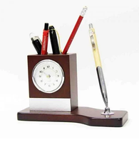 Buatan tangan pena kayu pemegang pensil paling menuntut dengan jam tangan kayu pena pensil berdiri/pena cangkir pensil harga murah